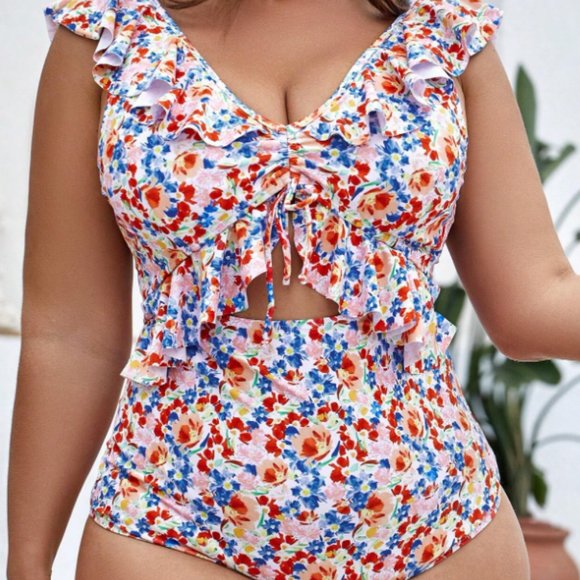 NWOT SHEIN Plus size Floral One Piece Swimsuit - Picture 6 of 7